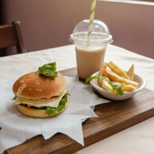 Combo: Aloo Tikki Burger, Fries & Cold Coffee